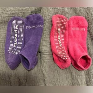 Purple and Pink Pilates Non-Slip Socks
